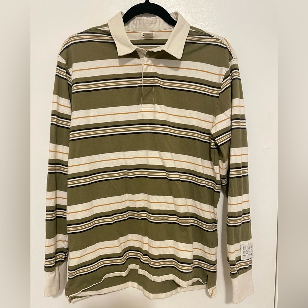 Billabong, Long Sleeved Stripe Cotton Rugby Shirt, Size S